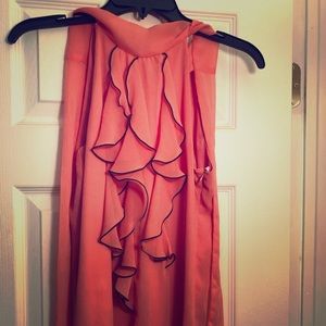Peach ruffled blouse